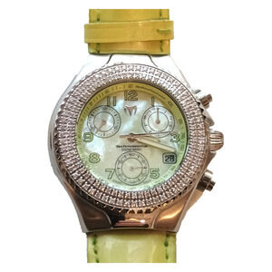 TechnoMarine Mother Of Pearl TechnoDiamond Watch with Diamond Bezel